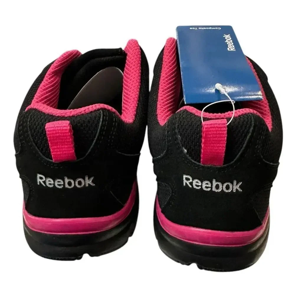 Reebok Anomar Women's Composition Toe Black Pink Work Sneakers 10.5